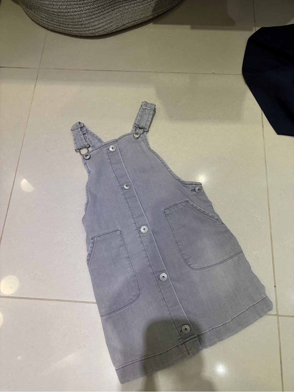 OshKosh B'gosh Light Grey Button-Front Overall Dress
